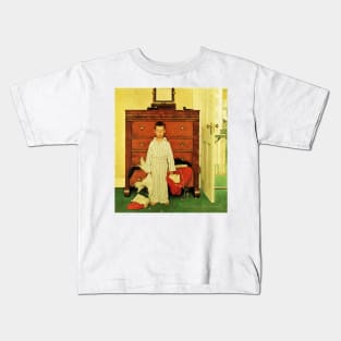 Norman Rockwell  Discovering Santa 1956 Portrait Kids T-Shirt